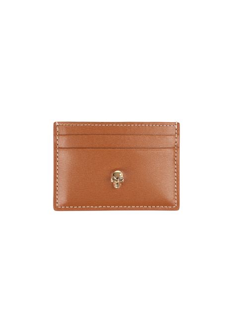 Caramel Leather Skull Card Holder - ALEXANDER MCQUEEN - Russocapri